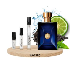 Decant de perfume Versace Pour Homme Dylan Blue Eau de Toilette en atomizador. Fragancia masculina azul, fresca, con notas acuáticas, cítricos, ambroxán e incienso.