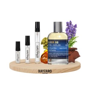 Decant de perfume Emper Stallion 53 Elixir 88 Eau de Parfum en atomizador. Fragancia masculina oriental especiada con notas de lavanda, incienso, vainilla y haba tonka.