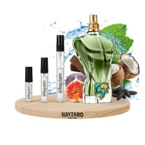 Decant de perfume Jean Paul Gaultier Le Beau Paradise Garden en atomizador. Fragancia acuática con notas de coco, higo y menta. Perfume de diseñador tropical.