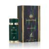 Perfume Maison Alhambra Sceptre Malachite Eau de Parfum 100ml. Frasco rectangular de vidrio con un diseño de color verde intenso, con tapa dorada o negra. Fragancia unisex frutal y amaderada.