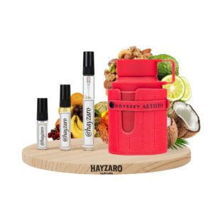 Decant de perfume Armaf Odyssey Artisto en atomizador. Fragancia Tropical Gourmand con notas de coco, frutos secos, canela y vainilla. Perfume árabe unisex.