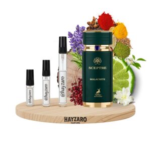 SCEPTRE MALACHITE Decant de perfume Maison Alhambra Sceptre Malachite Eau de Parfum en atomizador. Fragancia unisex afrutada tropical con notas de mandarina, grosella negra, ámbar y vetiver.