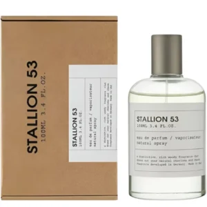 Perfume Emper Stallion 53 Edp 100ml unisex frasco ambarino con tapa dorada fragancia amaderada de cuero cardamomo y sandalo.