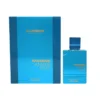 Perfume Al Haramain Amber Oud Aqua Dubai 75ml Extrait de Parfum. Frasco azul y negro con tapa dorada de la colección Amber Oud.